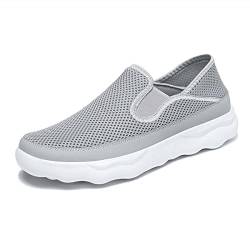 HYDLONGR Herren Sommer leichtes Gewicht atmungsaktiv gestrickt Mesh barfuß Turnschuhe Freizeitschuhe Wanderschuhe Grey 40 von HYDLONGR