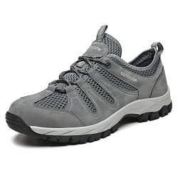 HYDLONGR Leichte schnell trocknende Outdoor-Amphibien Wanderschuhe für Herren Sport-Strandschuhe Wasserschuhe Grau 45 von HYDLONGR