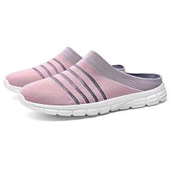 Herren Damen Leichtgewicht Atmungsaktiv Gestrickt Mesh Obermaterial Garten Sandalen Schnell Trocknend Hausschuhe Pantoffeln Clogs Schuhe Innen Und Außen pink-41 von HYDLONGR