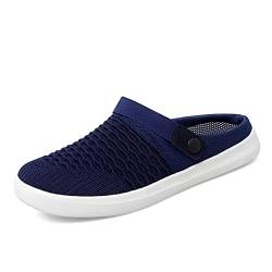 Herren Damen Sommer Flache Sohle leichtes Gewicht atmungsaktiv Mesh schnell trocken Strand Hausschuhe Anti-Rutsch Garten Sandalen Clogs Schuhe Indoor Outdoor Dark Blue 43 EU von HYDLONGR