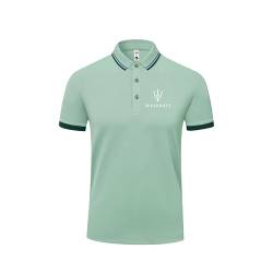HYFZXWX Poloshirts Revers einfarbig Masera-ti Druck kurzärmelig T-Shirt Herren und Damen Baumwolle Freizeit Arbeit Herren/D/M von HYFZXWX