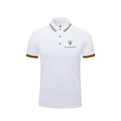 HYFZXWX Poloshirts Revers einfarbig Masera-ti Druck kurzärmelig T-Shirt Herren und Damen Baumwolle Freizeit Arbeit herren/A/3XL von HYFZXWX