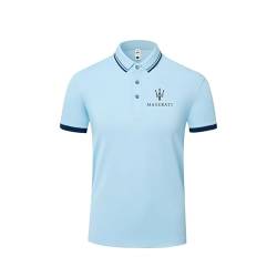 HYFZXWX Poloshirts Revers einfarbig Masera-ti Druck kurzärmelig T-Shirt Herren und Damen Baumwolle Freizeit Arbeit herren/G/3XL von HYFZXWX