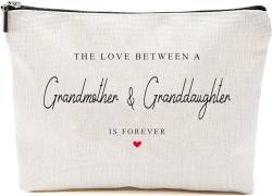 Make-up-Tasche mit Aufschrift "The Love Between A Grandmother And Granddaughter Is Forever", tolles Geschenk für Oma – von Enkelin, Geburtstagsgeschenk, Make-up-Tasche, Muttertagsgeschenk, von HYGifts