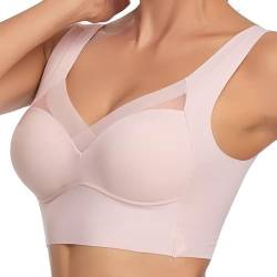 Hatme Haltungskorrektur BH, Wmbra BH Original, Comfy Bra, Summer Wireless Push-Up Comfort Ergonomischer Crossover-BH (DE/NL/SE/PL, Alphanumerisch, 5XL, Regular, Regular, Rosa) von HYLM