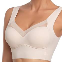 Hatme Haltungskorrektur BH, Wmbra BH Original, Comfy Bra, Summer Wireless Push-Up Comfort Ergonomischer Crossover-BH (DE/NL/SE/PL, Alphanumerisch, M, Regular, Regular, Beige) von HYLM