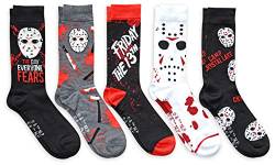 Hyp Friday the 13th Jason The Day Everyone Fears Herren Crew Socken 5 Paar, Mehrfarbig/Meereswellen (Ocean Tides), 37.5-46 EU von HYP