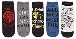 Hyp Game of Thrones Zitate Juniors/Damen 5er Pack Knöchelsocken Größe 37-44 von HYP