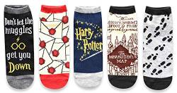 Hyp Harry Potter Rumtreiber's Map Letter Muggle Juniors/Damen 5er Pack Knöchelsocken Größe 37-44 von HYP