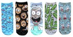 Hyp Rick and Morty Patterns Juniors/Damen Knöchelsocken, 5 Stück von HYP