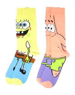 Hyp Spongebob Schwammkopf Patrick Profile Crew Socken, 2 Paar, Mehrfarbig/Meereswellen (Ocean Tides) von HYP