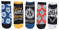 Hyp Supernatural Winchester Brothers Damen Knöchelsocken 5er-Pack von HYP