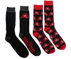 Rocky Horror Picture Show Men's Crew Socks Lips Two Pair Pack 10-13 von HYP