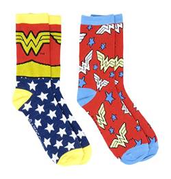 Wonder Woman Classic Logo 2 Pack Crew Socken DC Comics Lizenziert Juniors Damen von HYP