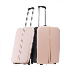 20/24 Zoll zusammenklappbares Kofferset, vollständig zusammenklappbare Hartschale, leichtes ABS-Handgepäck mit TSA-Zulassung und Spinnerrädern, Reiserollgepäck for Damen und Herren ( Color : Pink , Si von HYQFSAD