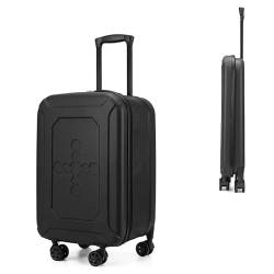 HYQFSAD Tragbares, faltbares Handgepäck, 24-Zoll-Faltkoffer-Set mit Rollen, TSA-konformes Gepäckschloss, Kratz- und stoßfest, 37 l Reise- und Geschäftsgepäck (Color : Black, Size : 24 inch) von HYQFSAD