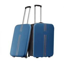 Zusammenklappbarer 20-Zoll-Handgepäckkoffer, tragbares Faltgepäck, geräuschlose, glatte Doppel-Spinnerräder, kleines Hartschalen-Spinnergepäck mit TSA-Zulassung for Frauen auf Reisen ( Color : Blue , von HYQFSAD