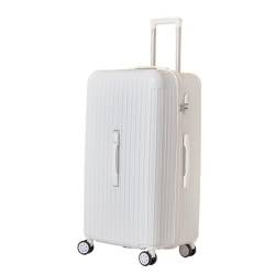 HYSTERIA Reisekoffer 24-Zoll-Handgepäckkoffer for Damen, Leichter Mute-Caster-Koffer Mit Reißverschluss for Herren, Studentenkoffer Trolley (Color : White, Size : A) von HYSTERIA