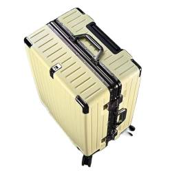 HYSTERIA Reisekoffer Aluminiumrahmen-Koffer for Männer Und Frauen, Leiser Universal-Rollen-Trolley, Studenten-Reisecode-Box Trolley (Color : Yellow, Size : A) von HYSTERIA