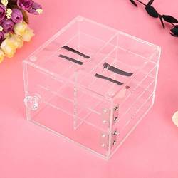 8 Schichten Acryl-Wimpern-Aufbewahrungsbox, 4,65 x 4,45 x 3,74 Zoll leeres Wimpernetui, Wimpern-Display-Organizer, Wimpern-Aufbewahrungstablett zum Pfropfen von Wimpernverlängerungen von HYWHUYANG