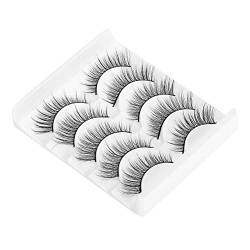 Wimpern, 5 Paar 3D-Wimpernverlängerung, falsche Wimpern, wiederverwendbar, flauschig, handgefertigt, Katze, falsche Wimpern, Set, professionelles Fake-Wimpern-Paket (Drei D-48) von HYWHUYANG