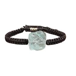 Armkette Herren, Natürliche Aquamarin-Stein-Armbänder, Quarz-Nugget-Perlen, Energie-Edelstein, Chakra, Geflochtenes Seil, Verstellbare Armbänder, Armreifen, Yoga-Schmuck Für Damen Und Herren von HYXC