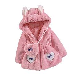 Kleinkind Mädchen Jacke Langarm Herbst Winter Kinder Fleece Reißverschluss Oben Solide Jacken Warme Wolle Big Girl Jacke,Pink- 100cm von HYueaph