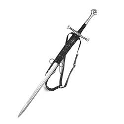 HZMAN Mittelalter Renaissance Leder Schwert Frosch Schwert LARP Kostüm Zubehör Schultergurt Frosch Schwert Rückengurt, Schwarz, Einstellbar von HZMAN