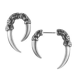 HZMAN Ohrstecker aus Edelstahl mit Drachenklaue für Männer und Frauen, Gothic-Punk-Piercing, scharfe Krallenohrringe, Schmuck, Geschenk, Edelstahl, Kein Edelstein von HZMAN