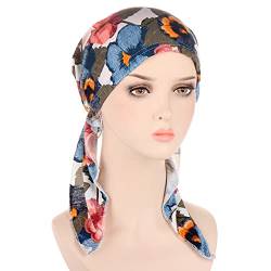 Schweißbänder Damen Damen Sommer Baumwolle Bedruckte elastische Kopfbedeckung Muslimische Baumwolle Gebogene Kopfbedeckung Ohrenschutz von HZMM