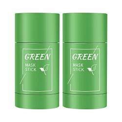 2 Pack Green Mask Stick,Grüner Tee Purifying Clay Stick Mask,Green Stick Mitesser Erfahrungen,Befeuchtet und kontrolliert das Öl,Tiefenreinigung zur Ölkontrolle Mitesser Entfernen für Alle Hauttypen von HZZYJ