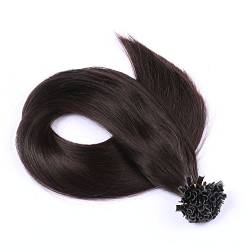 Keratin Bonding - # 1B - SCHWARZBRAUN - 60cm - 25 Strähnen - 1g - 100% Remy Echthaar Haarverlängerung U-Tip Extensions sehr hohe Qualität by NOVON Hair Extention von Haar-Profi