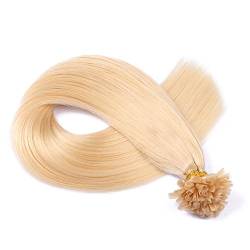 Keratin Bonding - # 613 - HELLLICHTBLOND - 60cm - 100 Strähnen - 1g - 100% Remy Echthaar Haarverlängerung U-Tip Extensions sehr hohe Qualität by NOVON Hair Extention von Haar-Profi