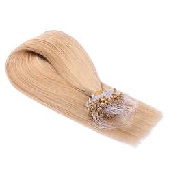 Micro-Ring/Loop Hair Extensions (#18 - NATURASCHBLOND - 50 cm - 150 Strähnen - 1g) 100% Remy Echthaar Haarverlängerung Micro Ring Remy Qualität, ganz leicht einzusetzen - by Haar-Profi von Haar-Profi
