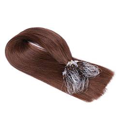 Micro-Ring/Loop Hair Extensions (#4 - SCHOKOBRAUN - 60 cm - 150 Strähnen - 1g) 100% Remy Echthaar Haarverlängerung Micro Ring Remy Qualität, ganz leicht einzusetzen - by Haar-Profi von Haar-Profi