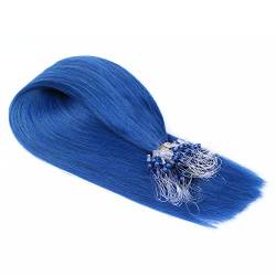 Micro-Ring/Loop Hair Extensions (#BLUE - 60 cm - 25 Strähnen - 0,5g) 100% Remy Echthaar Haarverlängerung Micro Ring Remy Qualität, ganz leicht einzusetzen - by Haar-Profi von Haar-Profi