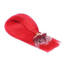 Micro-Ring/Loop Hair Extensions (#RED - 60 cm - 25 Strähnen - 0,5g) 100% Remy Echthaar Haarverlängerung Micro Ring Remy Qualität, ganz leicht einzusetzen - by Haar-Profi von Haar-Profi