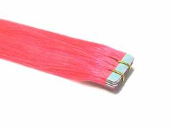 Tape In/On 100% Echthaar Remy Hair Extensions Haarverlängerung 2,5g / Tresse (40cm - 10 Tressen - Pink) von Haar-Profi