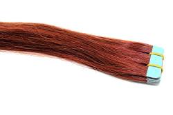 Tape In/On 100% Echthaar Remy Hair Extensions Haarverlängerung 2,5g / Tresse (50cm - 10 Tressen - #14 Rot) von Haar-Profi