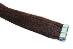 Tape In / On 100% Echthaar Remy Hair Extensions Haarverlängerung 2,5g / Tresse (50cm - 10 Tressen - #1B Schwarzbraun) von Haar-Profi