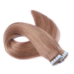 Tape In - On Hair Extensions - # 12 - HELLBRAUN - 60cm - 40 Tressen je 4cm Breit / 2,5g - 100% Remy Echthaar Haarverlängerung/Extention mit Klebeband Tressen by NOVON Hair Extentions von Haar-Profi