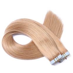 Tape In - On Hair Extensions - # 20 - ASCHBLOND - 50cm - 10 Tressen je 4cm Breit / 2,5g - 100% Remy Echthaar Haarverlängerung/Extention mit Klebeband Tressen by NOVON Hair Extentions von Haar-Profi