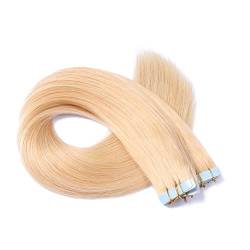 Tape In - On Hair Extensions - # 24 - GOLDBLOND - 40cm - 10 Tressen je 4cm Breit / 2,5g - 100% Remy Echthaar Haarverlängerung/Extention mit Klebeband Tressen by NOVON Hair Extentions von Haar-Profi