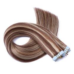 Tape In - On Hair Extensions - # 4/24 GESTRÄHNT - 40cm - 60 Tressen je 4cm Breit / 2,5g - 100% Remy Echthaar Haarverlängerung/Extention mit Klebeband Tressen by NOVON Hair Extentions von Haar-Profi