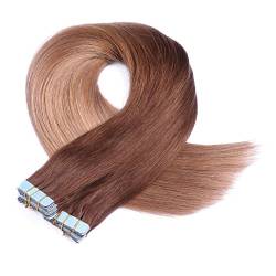 Tape In - On Hair Extensions - # 4/27 OMBRE - 50cm - 10 Tressen je 4cm Breit / 2,5g - 100% Remy Echthaar Haarverlängerung/Extention mit Klebeband Tressen by NOVON Hair Extentions von Haar-Profi