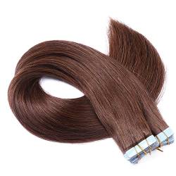 Tape In - On Hair Extensions - # 4 - SCHOKOBRAUN - 70cm - 40 Tressen je 4cm Breit / 2,5g - 100% Remy Echthaar Haarverlängerung/Extention mit Klebeband Tressen by NOVON Hair Extentions von Haar-Profi