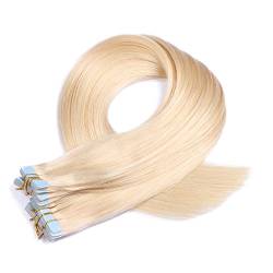 Tape In - On Hair Extensions - # 613 - HELLLICHTBLOND - 40cm - 30 Tressen je 4cm Breit / 2,5g - 100% Remy Echthaar Haarverlängerung/Extention mit Klebeband Tressen by NOVON Hair Extentions von Haar-Profi