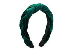 HABAC STUDIO - Stirnbänder für Damen, Haarschmuck für Damen, Haarbänder für Mädchen, Stirnbänder, Samt, geflochten, UK-Verkäufer (Grün) von Habac Studio