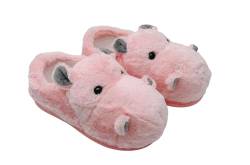 Habib Gruppe Hippo Plush Slippers Unisex Non Slip Warm Soft Indoor Home Water resistant Shoes for Kids (Pink, EU Schuhgrößensystem, Kleinkind, Damen, Numerisch (von/bis), M, 26, 27) von Habib Gruppe