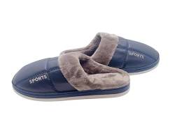 Habib Gruppe PU-Leder Herren Winter Hausschuhe Warme und Stilvolle Indoor bequem rutschfest Pantoffeln (BLAU, EU Schuhgrößensystem, Erwachsene, Herren, Numerisch (von/bis), M, 49, 50) von Habib Gruppe